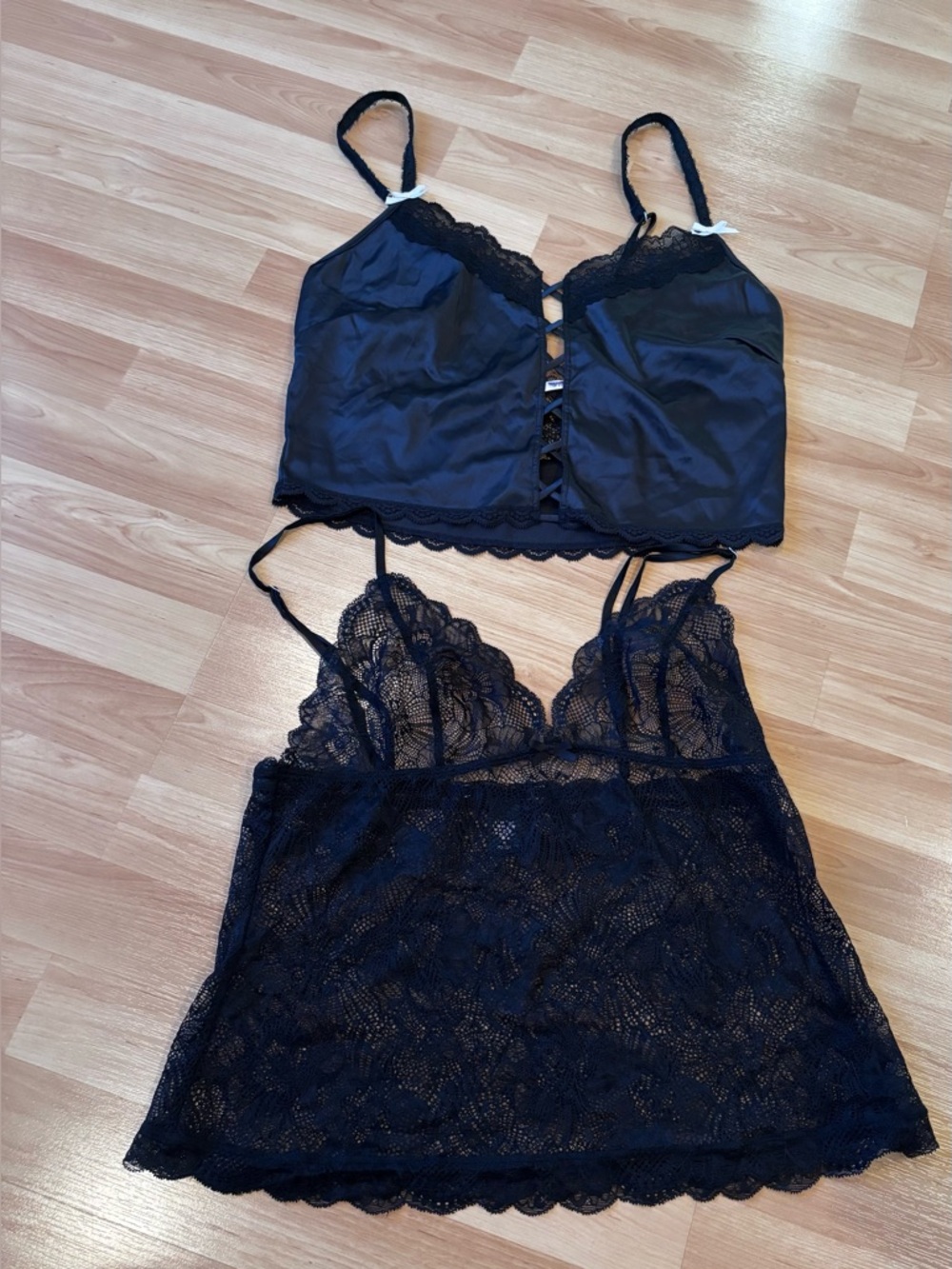 Victoria’s Secret Black Lace Camisoles